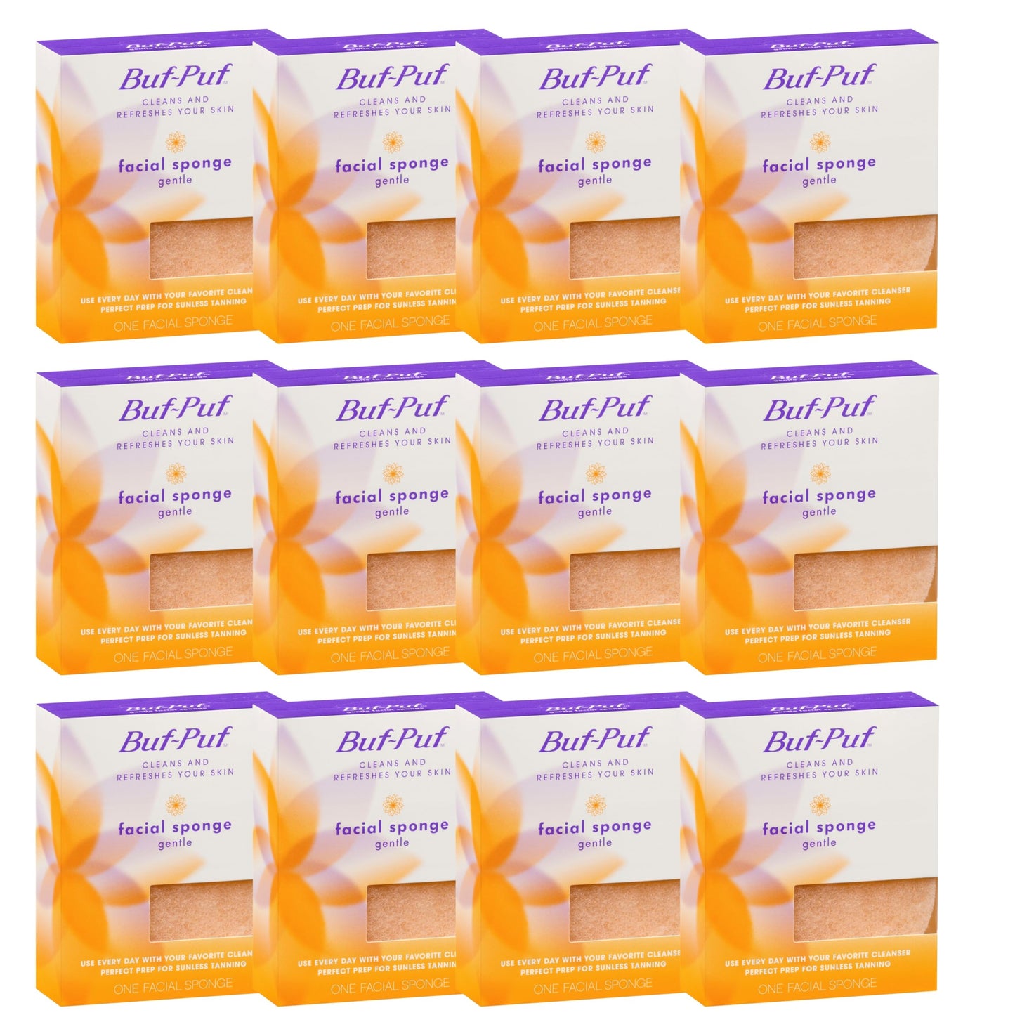 Buf-Puf Gentle Facial Sponge, Dermatologist Developed, Removes Deep Down Dirt & Makeup That Causes Breakouts and Blackheads, Reusable, Exfoliating, 12