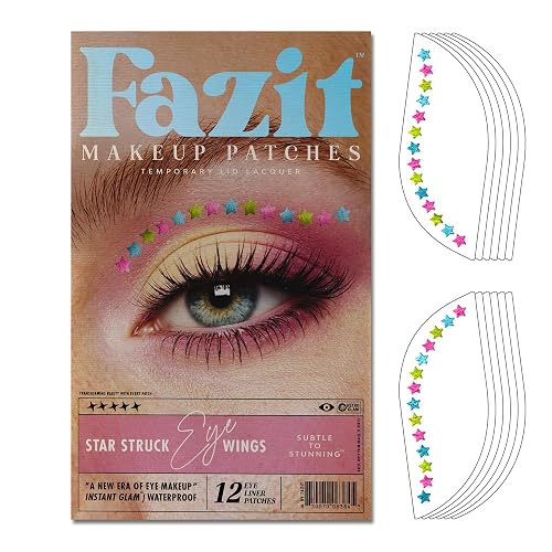 Fazit Makeup Patches - Star Struck Eye Wings - Glow Up Make-Up Patches - Cute Glitter Makeup Accessories for Women - Cosmetic Glitter for Face