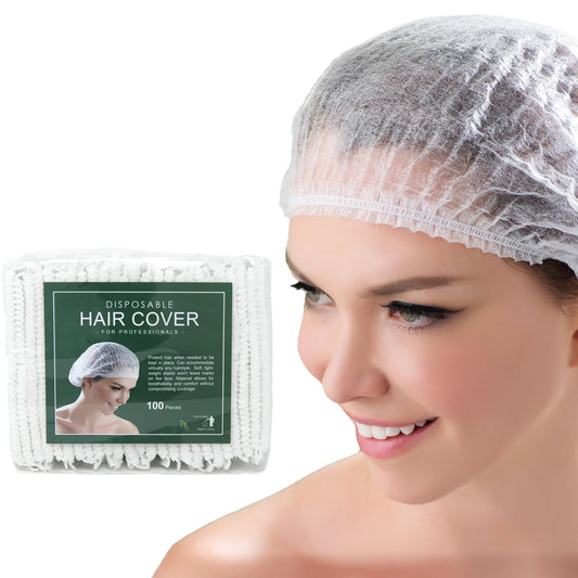 APPEARUS Disposable Bouffant Hair Caps - 100 Count, White, 21" Non-Woven Hair Nets for Spa, Salon, Medical, Food Service, and Industrial Use Beauty and Personal Care APPEARUS