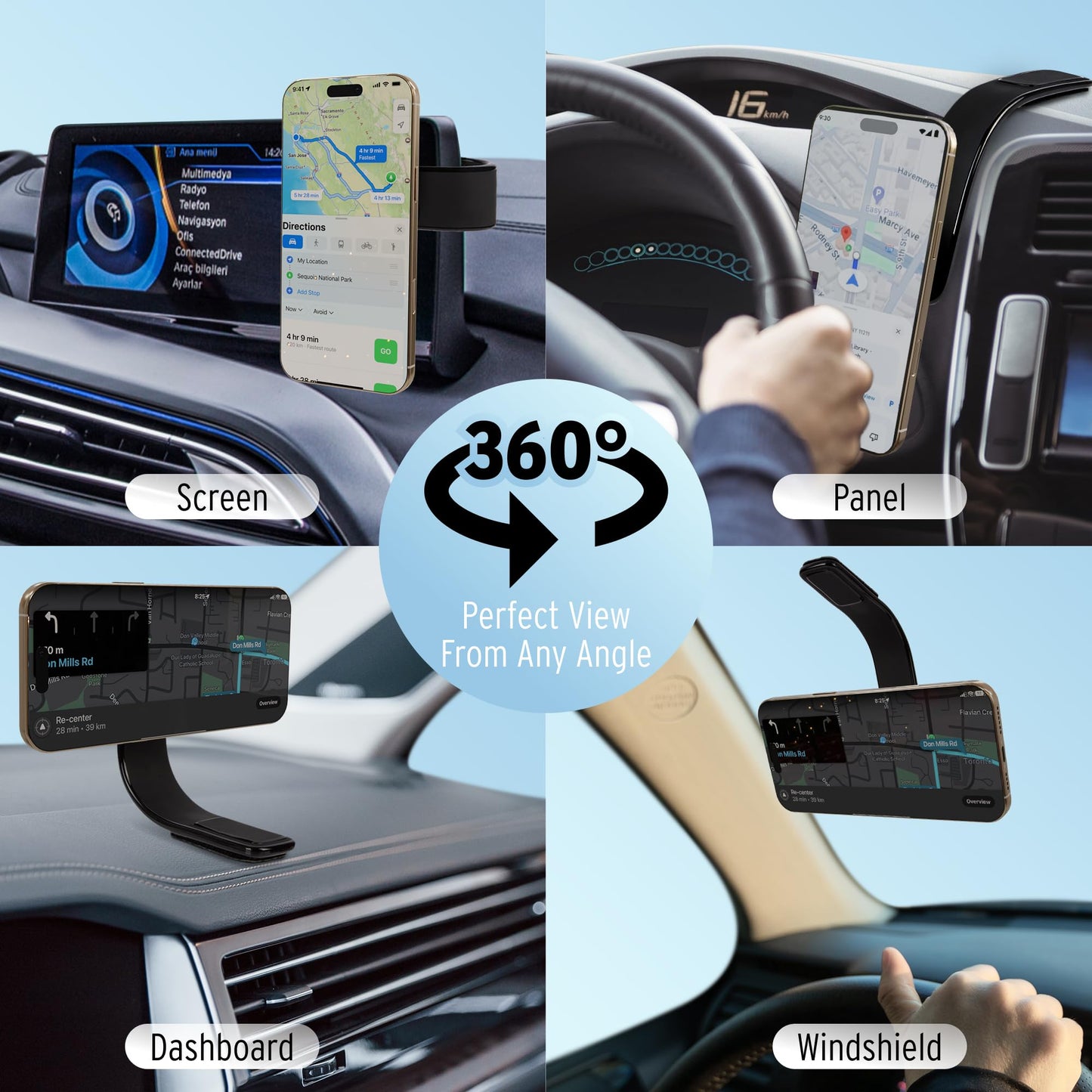 Car and Driver Magnetic Phone Holder for Car, Dashboard Phone Mount with Flexible Aluminum-Alloy Arm, Compatible with MagSafe Devices and iPhone 16…