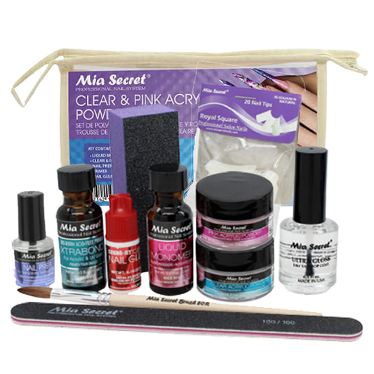 Mia Secret Acrylic Nail Kit/set For beginners - Nails Kit With Pink Acrylic Powder and Clear Acrylic Powder With Everything - Starter Kit de Uñas Beauty & Personal Care Mia Secret