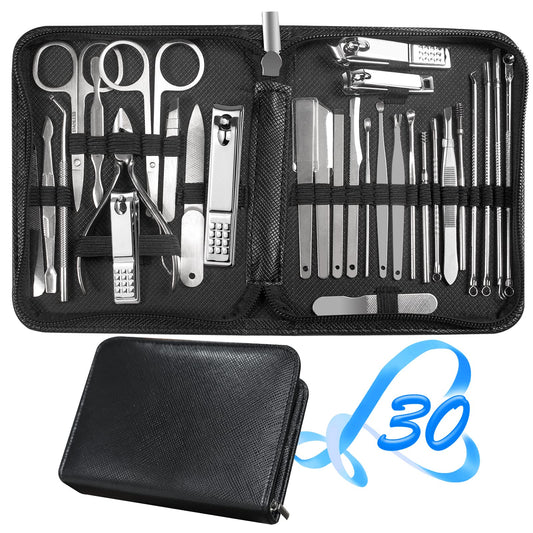 Manicure Set 30 in 1 Fingernail Clipper Set,RedFlow Nail Clippers & Toenail Clippers,Manicure Kit,Pedicure Kit,Suitable for Travel Manicure Tools,Nail Beauty and Personal Care RedFlow Default Title