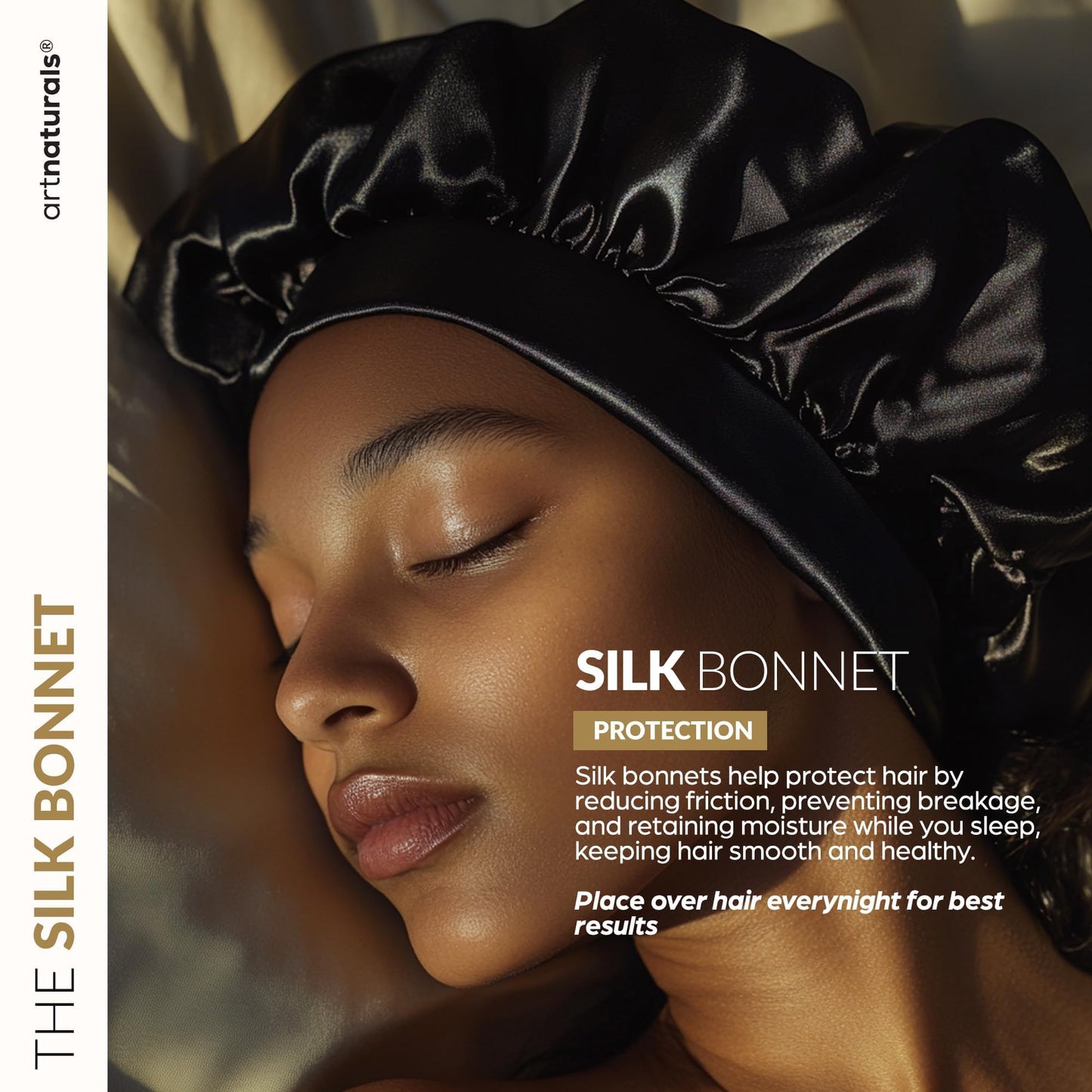 Hair Mask + Silk Bonnet for Sleeping Women Set - Conditioner & Leave-In Conditioner for Damaged Hair - Argan Oil, Jojoba, Aloe & Keratin Bonnet Beauty and Personal Care Artnaturals