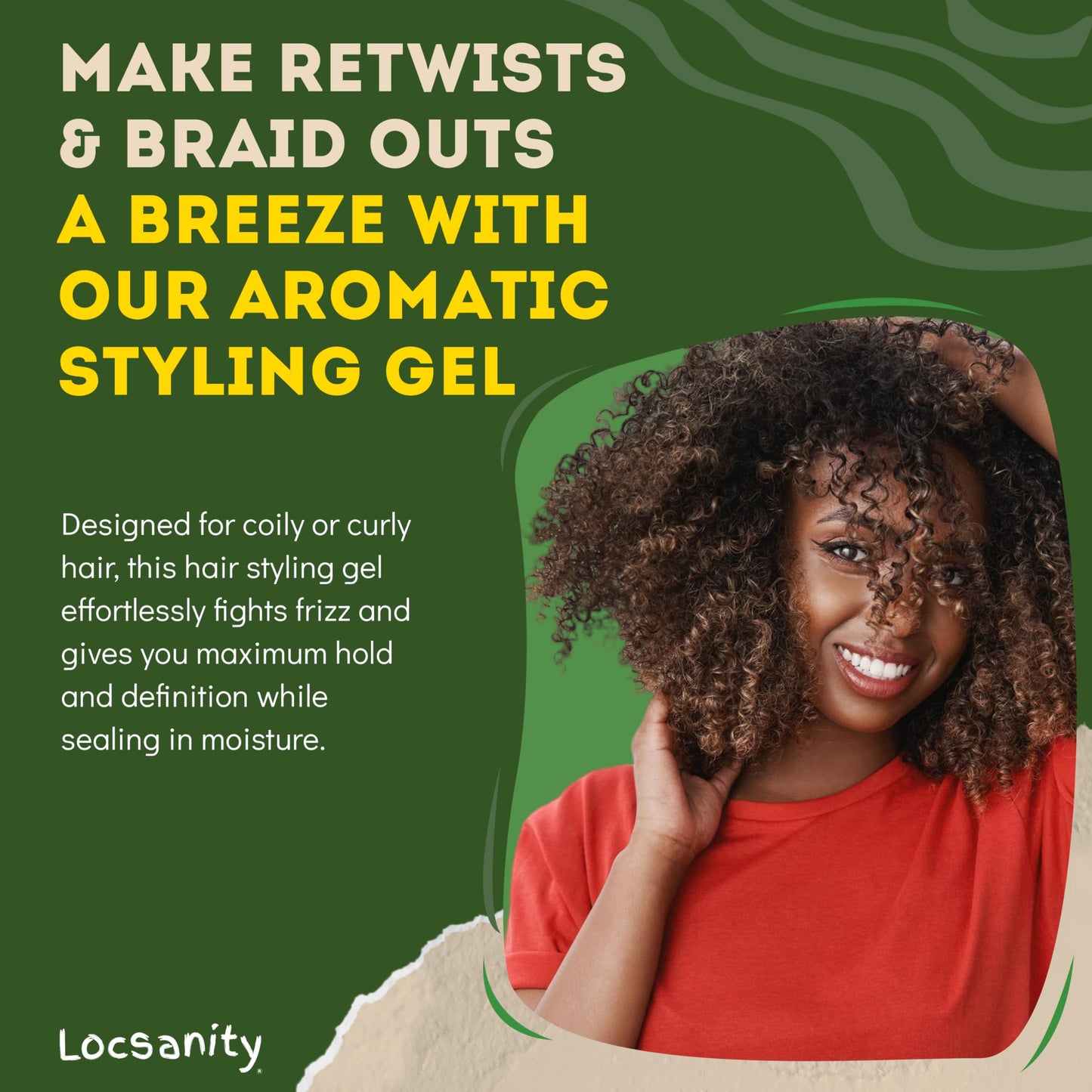 Locsanity Passion Fruit Conditioning and Styling Hair Gel - Braiding Gel for Dreadlocks, Twists and Sisterlocks, Loose Natural Hair, and All Types