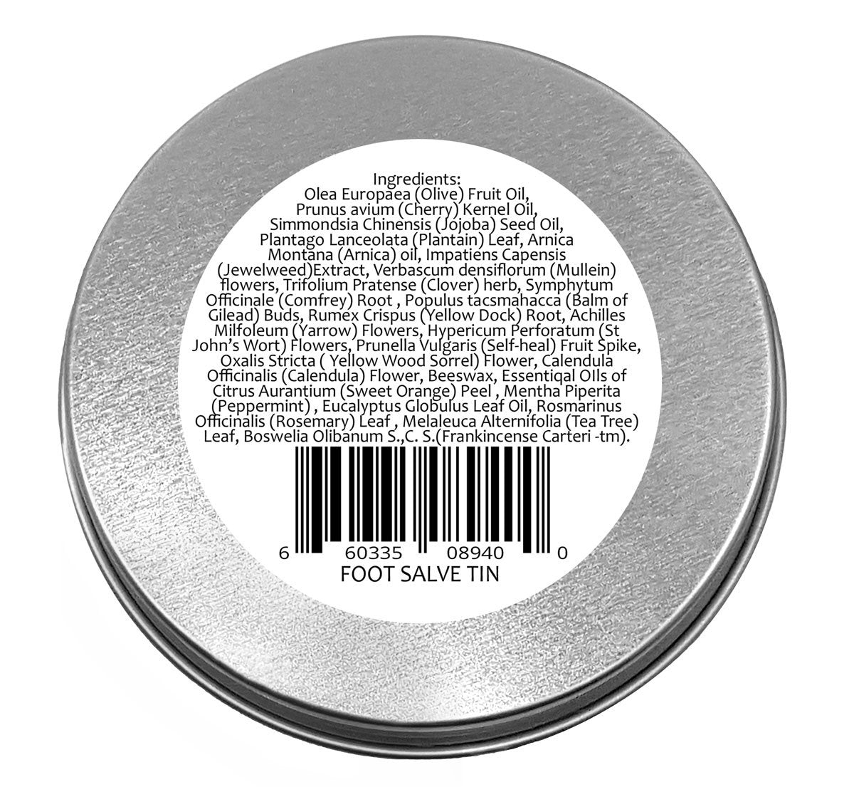 Foot Salve - Large 4 Oz Tin of Herb Foot Balm Cream Ointment - Mejor cuidado de Los pies With Peppermint & Tea Tree by Creation Farm