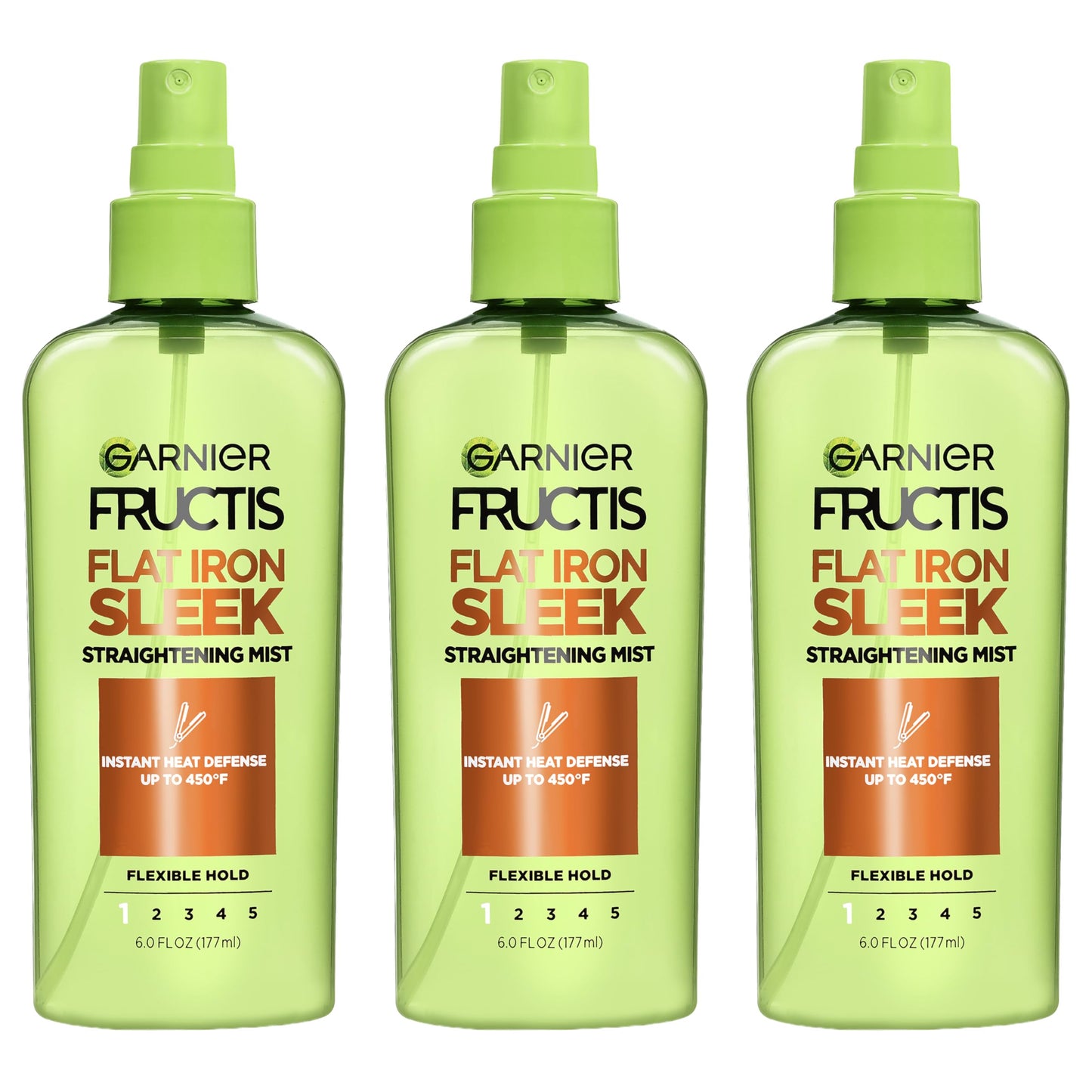 Garnier Fructis Style Flat Iron Perfector Straightening Mist for Heat Protection, Argan Oil, 6.0 Fl Oz, 3 Count (Packaging May Vary)