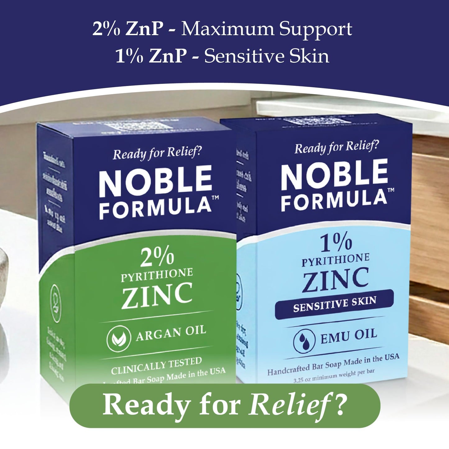 Noble Formula 2% Pyrithione Zinc (ZnP) Olive Oil and Argan Oil Bar Soap, Especially Formulated for Acne, Psoriasis, and Eczema, Safe for Daily Use