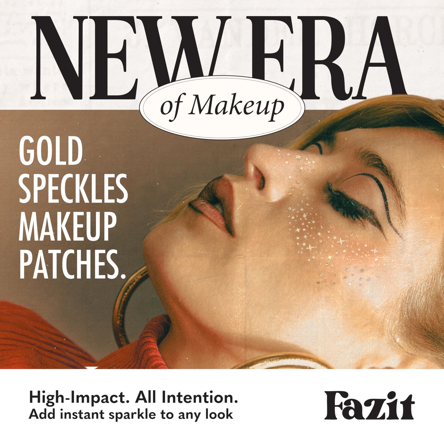 Fazit Gold Speckles - Glitter Freckle Makeup Patches - Shimmering Faux Freckles & Body Glitter - Waterproof, Long-Lasting Instant Glamour