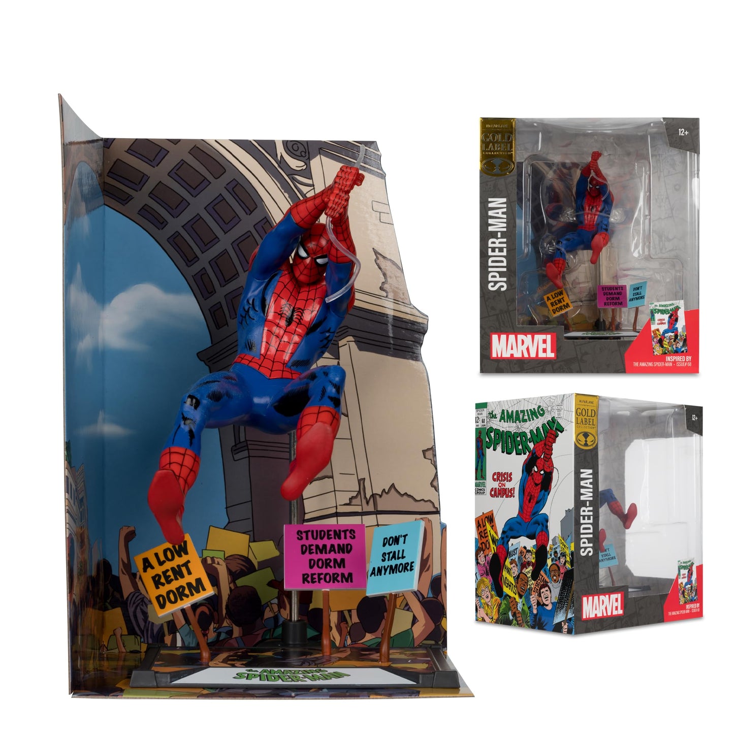 Marvel Spider-Man 1:10th Scale Collectible with Scene Gold Label (The Amazing Spider-Man #68) McFarlane Toys