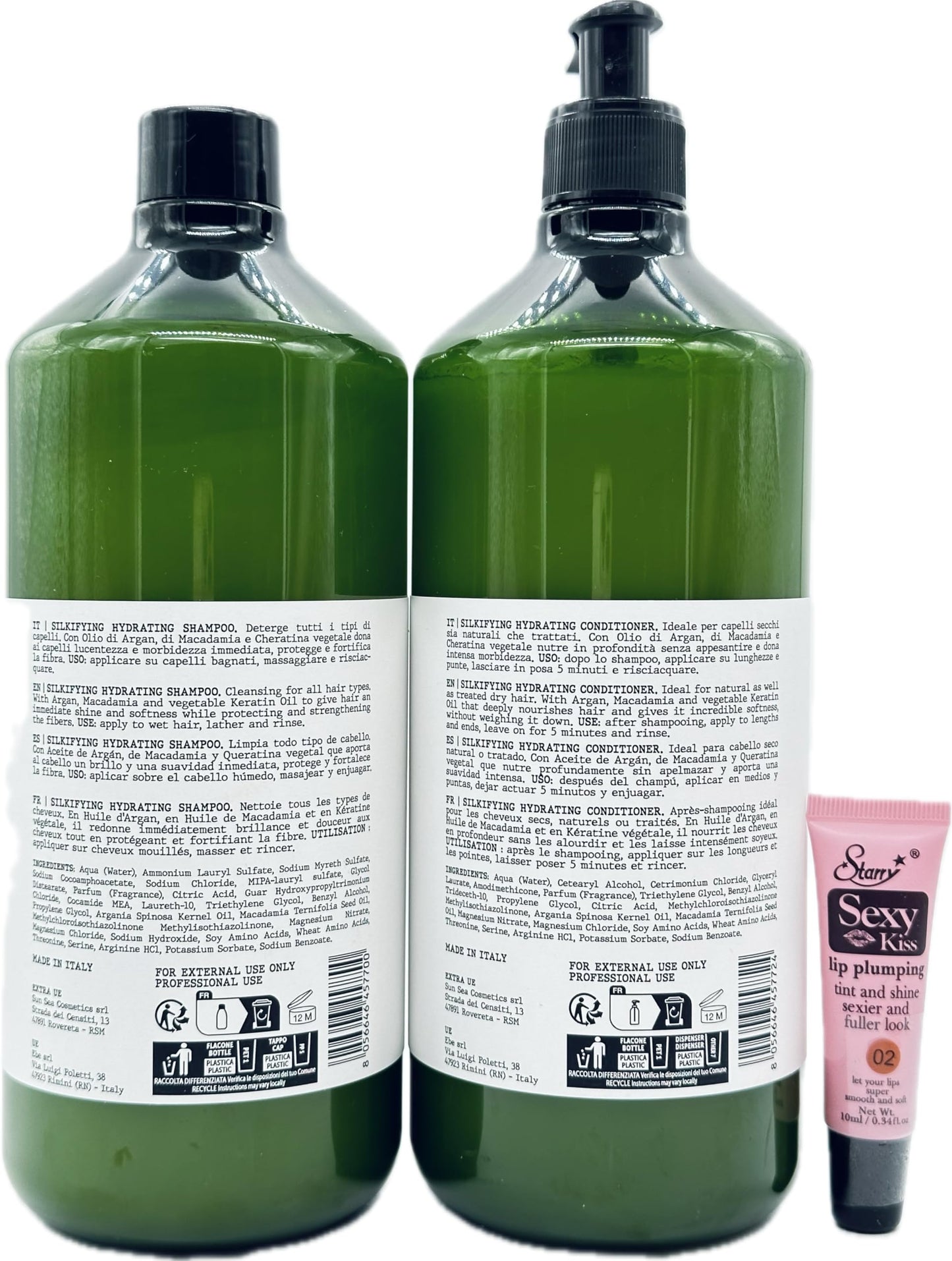 Maxy Look MIracle Silkifying Hydrating Shampoo and Conditioner 33.31 fl oz/985ml -Free Starry Lip Plumping Gloss 10ml (Compared to Maxima Nook)