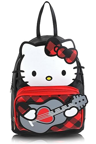 Hello Kitty Mini Backpack Kawaii Bag for Toddler Girls - Kids’ School Travel Bag - Girl’s Fashion Accessory (Black/Red)