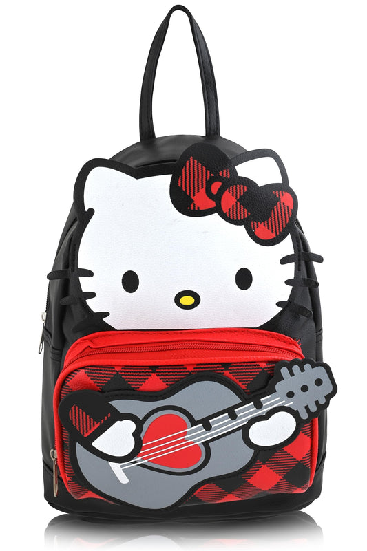 Hello Kitty Mini Backpack Kawaii Bag for Toddler Girls - Kids’ School Travel Bag - Girl’s Fashion Accessory (Black/Red)
