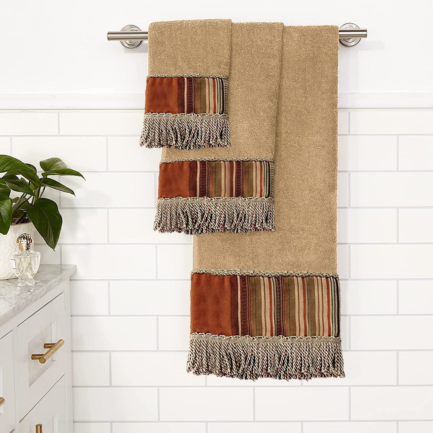 Popular Bath Contempo Modern Bathroom Towel Sets 3 Piece Towel Bath Towel, Hand Towel and Wash Towel Classic Luxury Contemporary Decor Beautiful Bath…