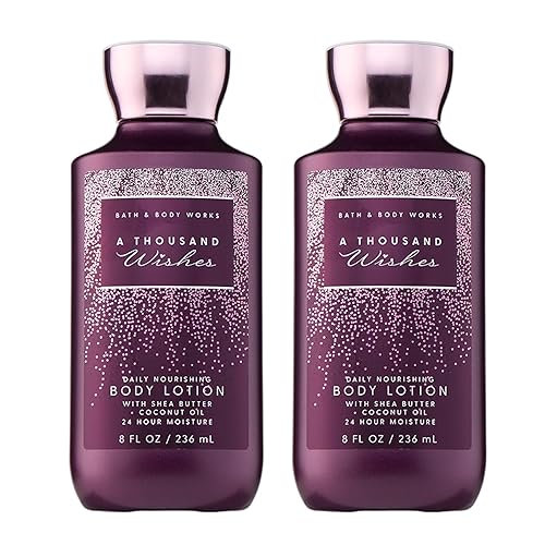 Bath & Body Works A Thousand Wishes Body Lotion, Lightweight Daily Moisturizer with Shea Butter & Coconut Oil, Sparkling Prosecco & Peony Scent, 8 fl