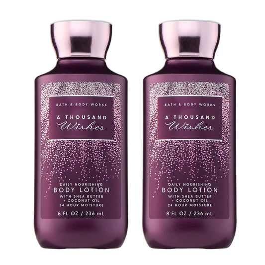Bath & Body Works A Thousand Wishes Body Lotion, Lightweight Daily Moisturizer with Shea Butter & Coconut Oil, Sparkling Prosecco & Peony Scent, 8 fl