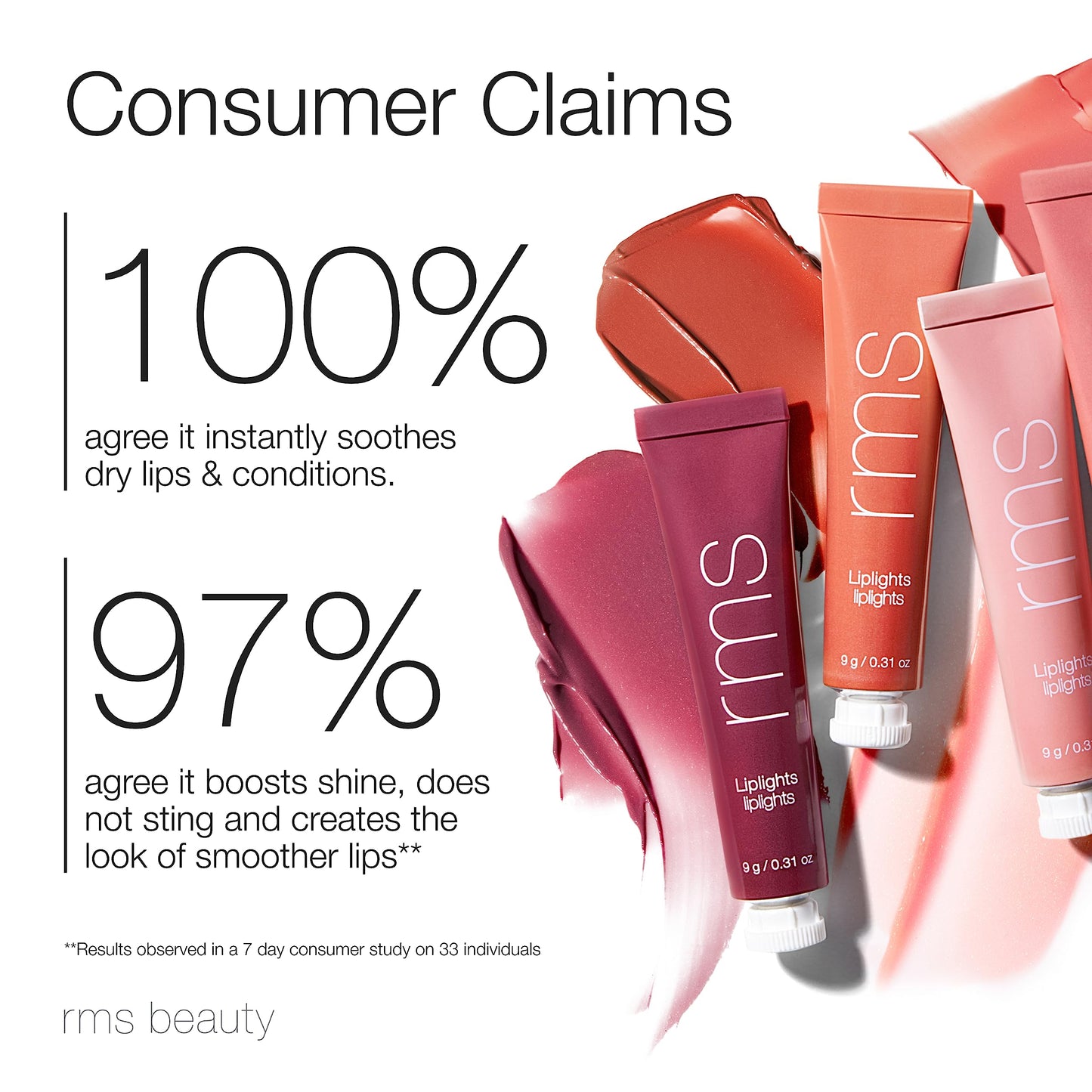 Liplights Cream Lip Gloss - Bare by RMS Beauty for Women - 0.31 oz Lip Gloss