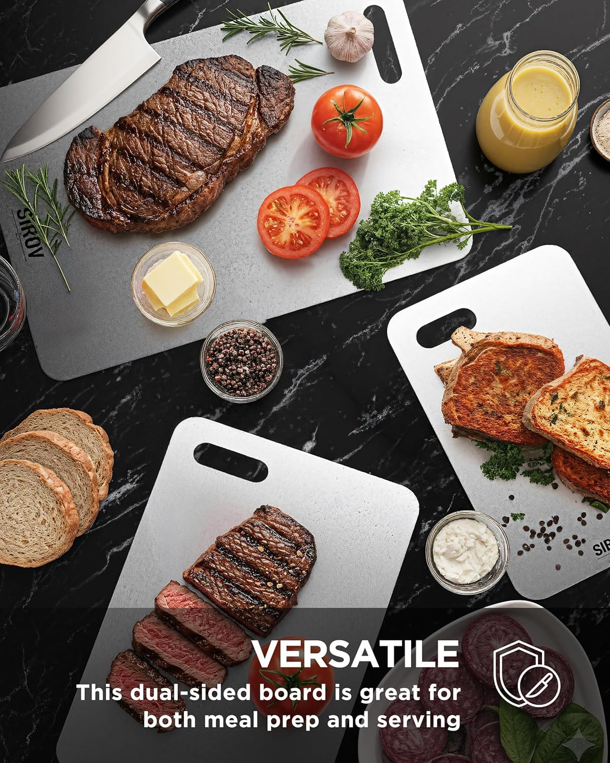 Katuchef Titanium Cutting Board for Kitchen, 100% Pure Titanium Cutting Board Food Grade,Non Toxic chopping board, Dishwasher safe, Easy to Clean…