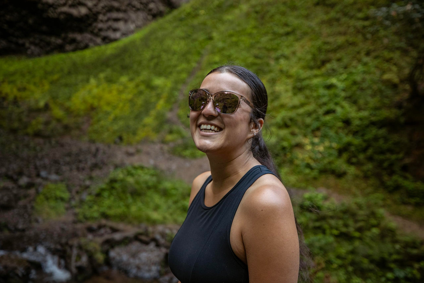 Suncloud Sashay Polarized Sunglasses, Transparent Taupe/Polarized Pink Gold Mirror, One Size