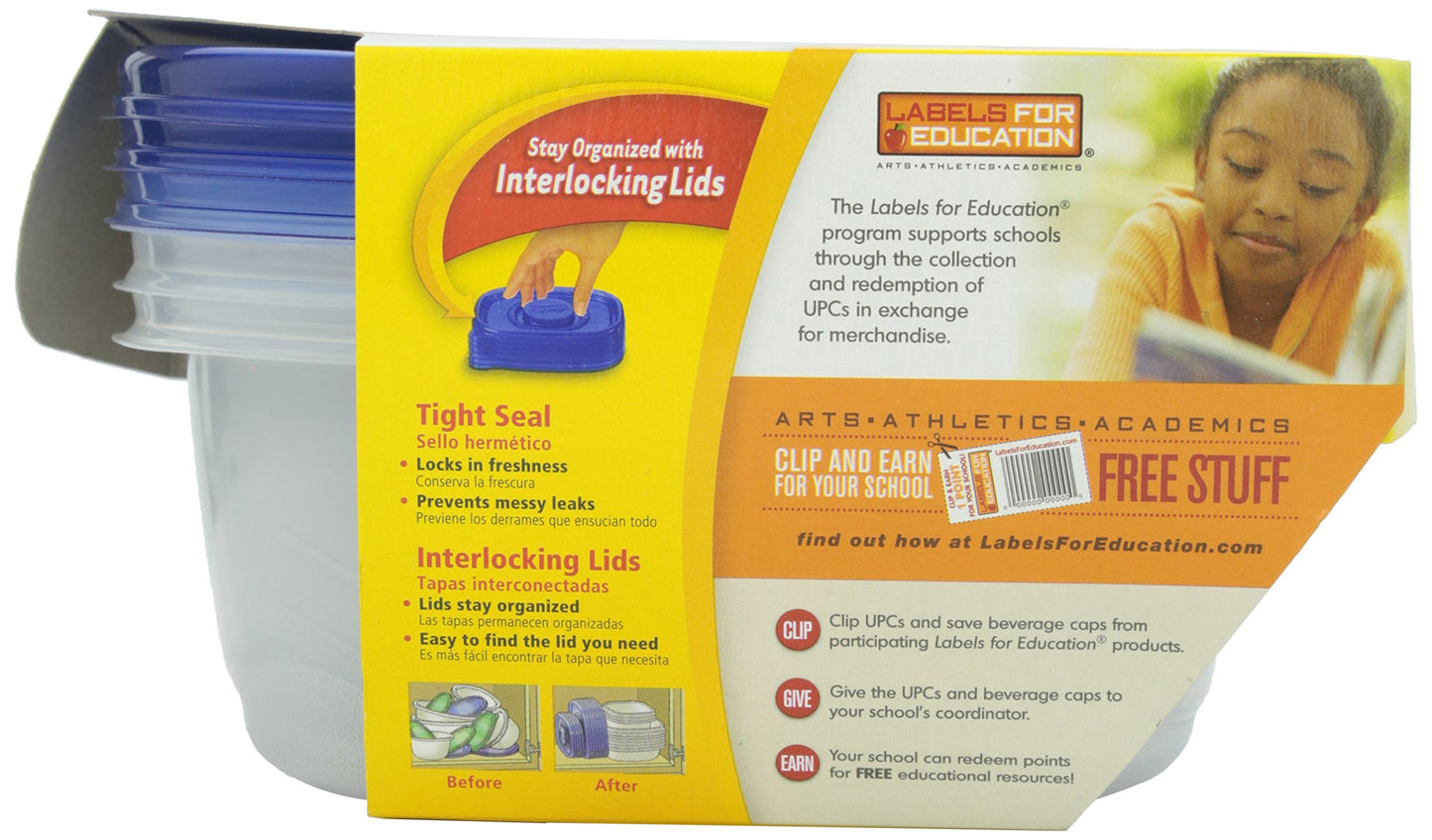 Glad Ware Big Bowl Containers with Lids, Round Size, 3 ct, 48 ounce