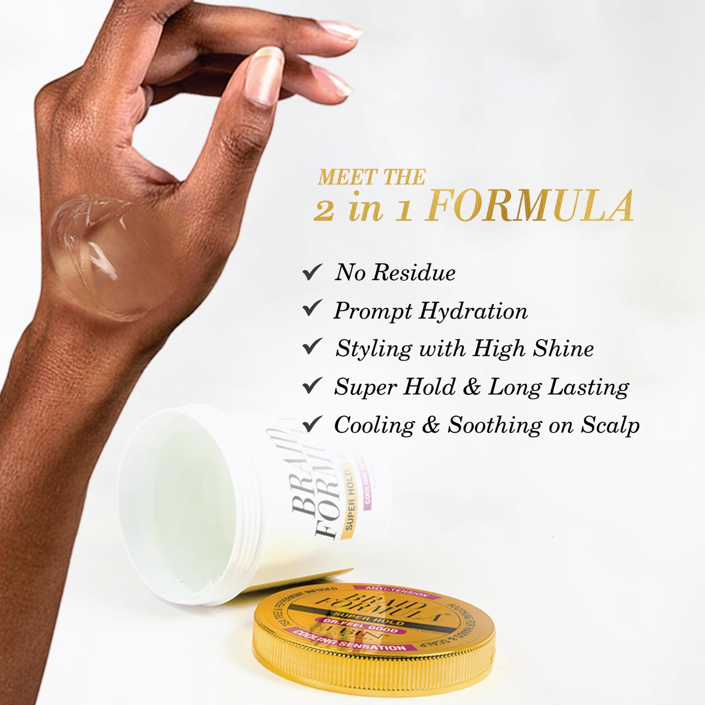 Braid Formula Dr. Feel Good Super Hold, 35.2 fl.oz. | Tea Tree Infused to give Cooling Sensation, Smoothing with High Shine, Long Lasting Hold, Great