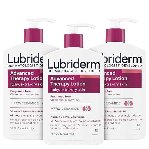 Lubriderm Advanced Therapy Fragrance-Free Moisturizing Lotion with Vitamins E and Pro-Vitamin B5, Intense Hydration for Extra Dry Skin, Non-Greasy