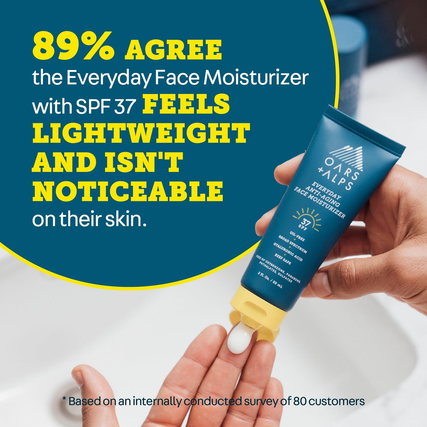Oars + Alps Travel Sunscreen for Face & Everday Use, SPF 37 Anti Aging Face Sunscreen & Body Lotion, Infused with Hyaluronic Acid, Vitamin E and B5