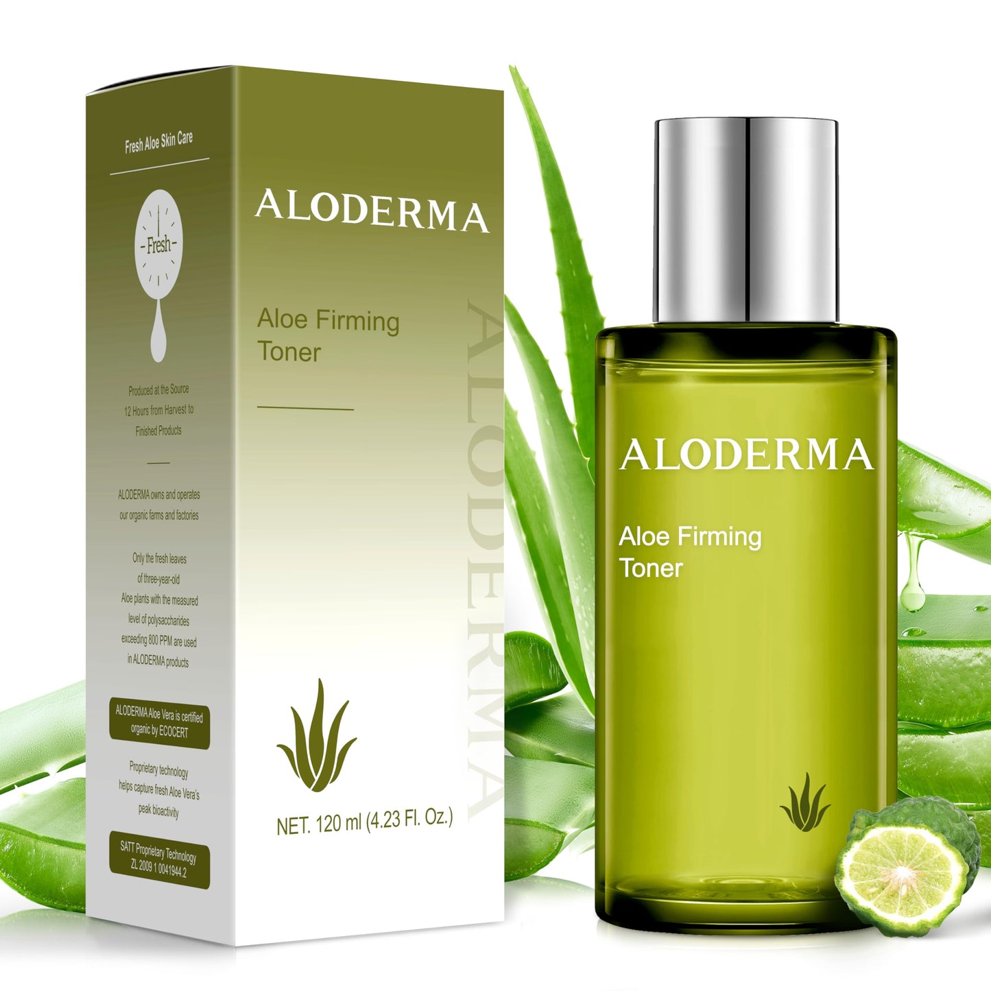 Aloderma Firming Skin Toner with 91% Organic Aloe Vera - Natural Facial Toner for Women with Natural Botanicals to Diminish The Appearance of Fine