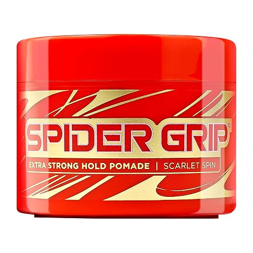 Style Factor Spider Grip Extra Strong Hold Pomade for Men and Women - Castor Oil and Biotin for High Shine and Healthy, Long-Lasting Control