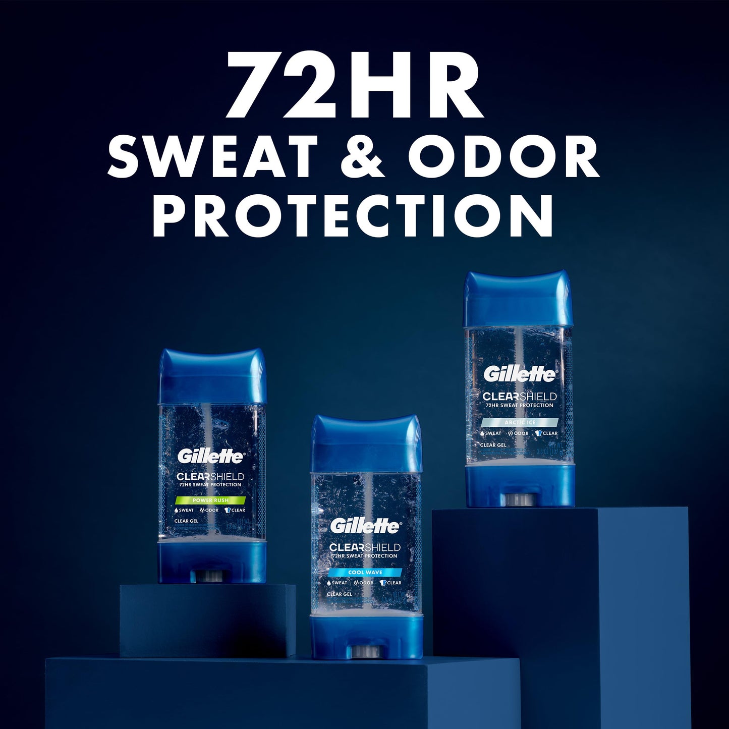 Gillette Antiperspirant and Deodorant for Men, 72hr Sweat & Odor Protection, Long Lasting Freshness, Anti-White Mark Technology, Clear Gel, Arctic Ice Beauty and Personal Care Gillette