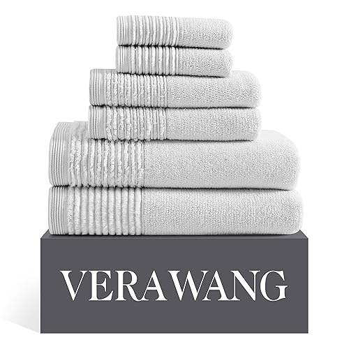 Vera Wang - Bath Towels, Super Soft 100% Cotton Towel Set, Highly Absorbent with a Medium-Weight Plush Feel, Low Linting & Fade Resistant Bathroom…