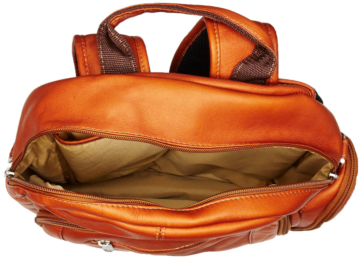 Piel Leather Laptop Backpack/Shoulder Bag, Saddle, One Size