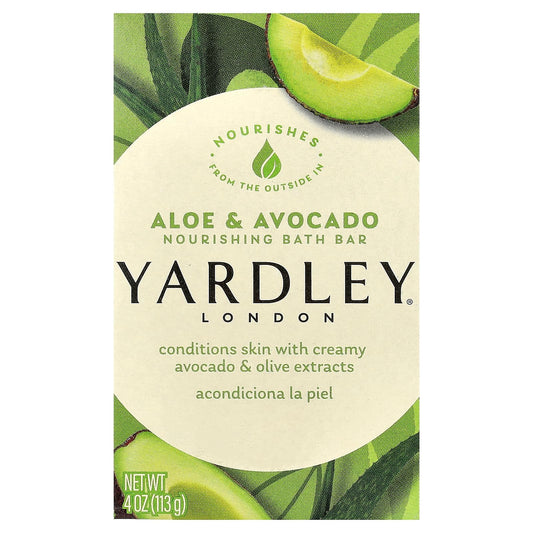 Yardley London Aloe and Avocado Naturally Moisturizing Bath Bar 4.0 oz (Pack of 6)