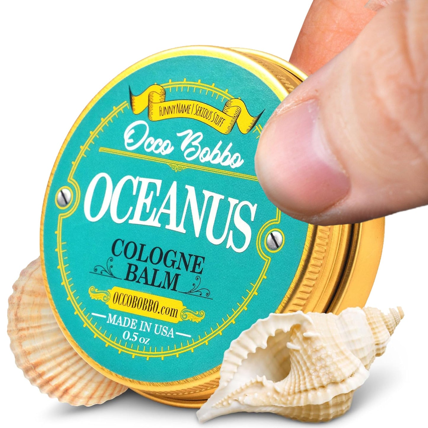 Handy Hound Occo Bobbo - Oceanus Solid Cologne Men - Made In the USA - A Clean Masculine Scent - All Natural Ingredients - .5 oz