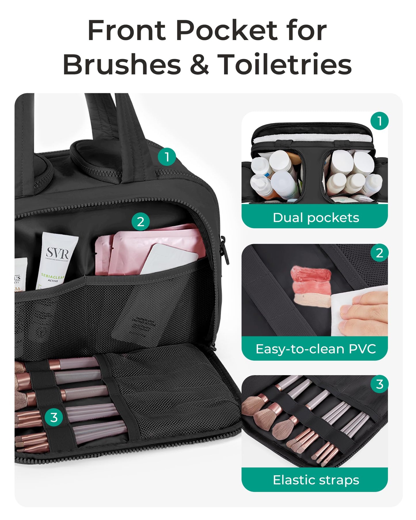 BAGSMART Travel Toiletry Bag, Lightweight Large Wide-open Travel Bag for Women, Puffy Cosmetic Makeup Bag Organizer with Handle Beauty and Personal Care BAGSMART