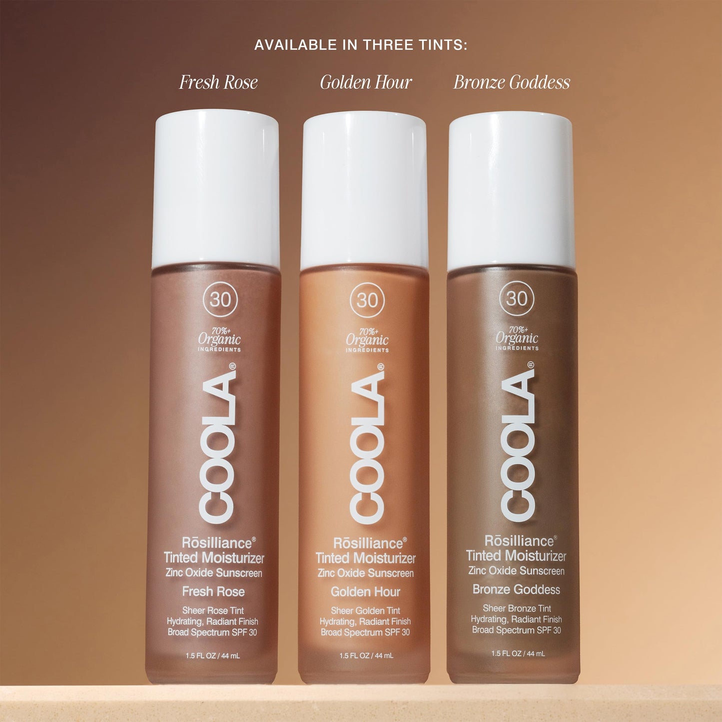 COOLA Organic Rosilliance BB Cream with SPF 30, Tinted Moisturizer Sunscreen & Foundation, Dermatologist Tested, Bronze Goddess, 1.5 Fl Oz