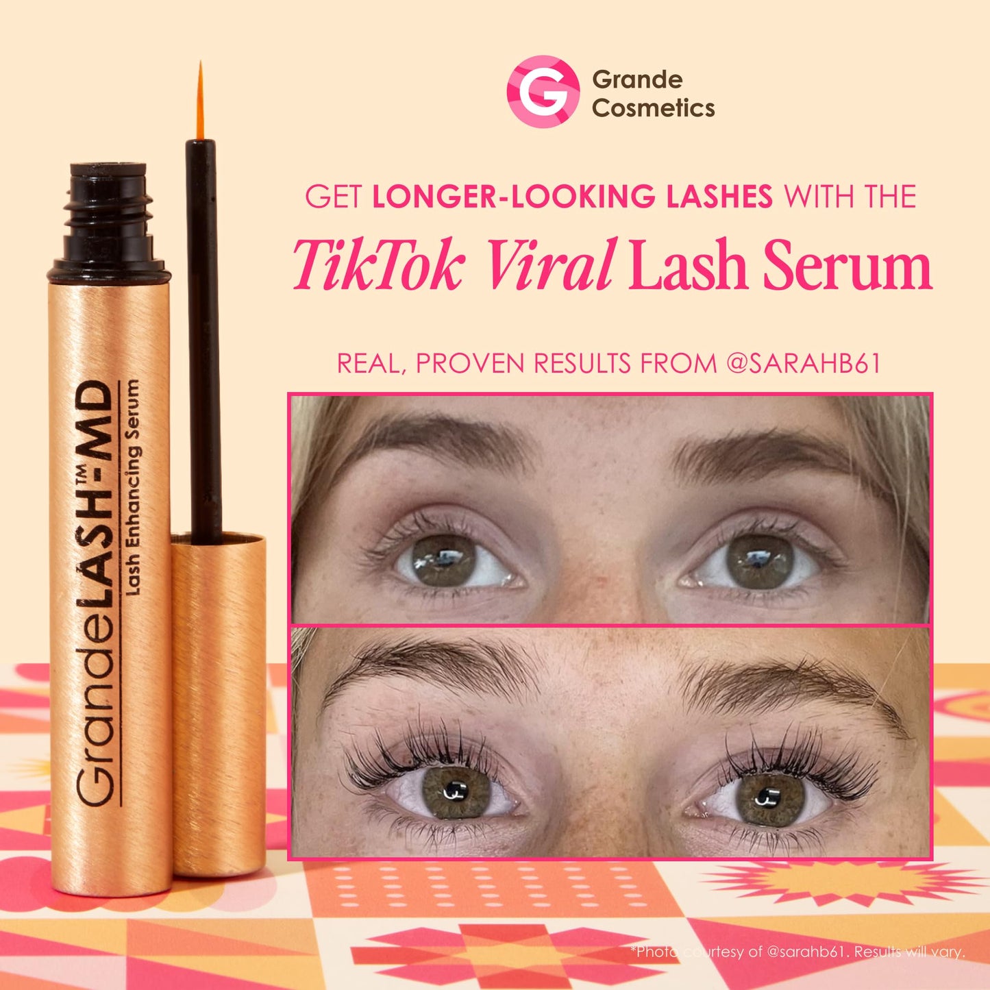 Grande Cosmetics GrandeLASH-MD Lash Enhancing Serum - Peptide & Vitamin Infused Formula for Longer, Thicker, Fuller Looking Lashes - Ophthalmologist Beauty and Personal Care Grande Cosmetics