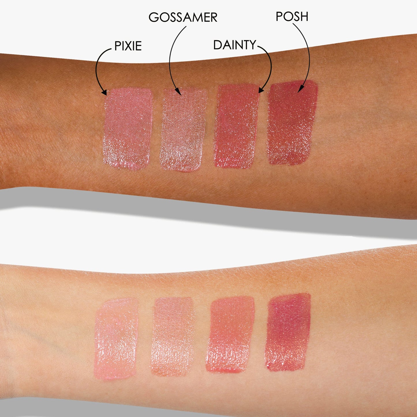 LONDONTOWN Pixie, Milky Pink, Plush Shine Lip Gloss Tube, Deep Hydrating High Shine Sheer Tint Non-Sticky Conditioning Balm