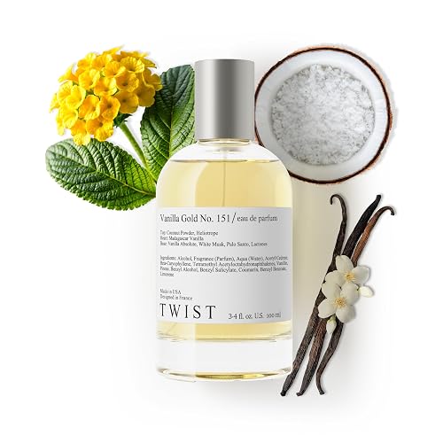 Twist Vanilla Gold No. 151- Inspired by Matieres Premieres Vanilla Powder, Long-Lasting Perfume for Women and Men, Vegan, Clean Ingredients, Coconut