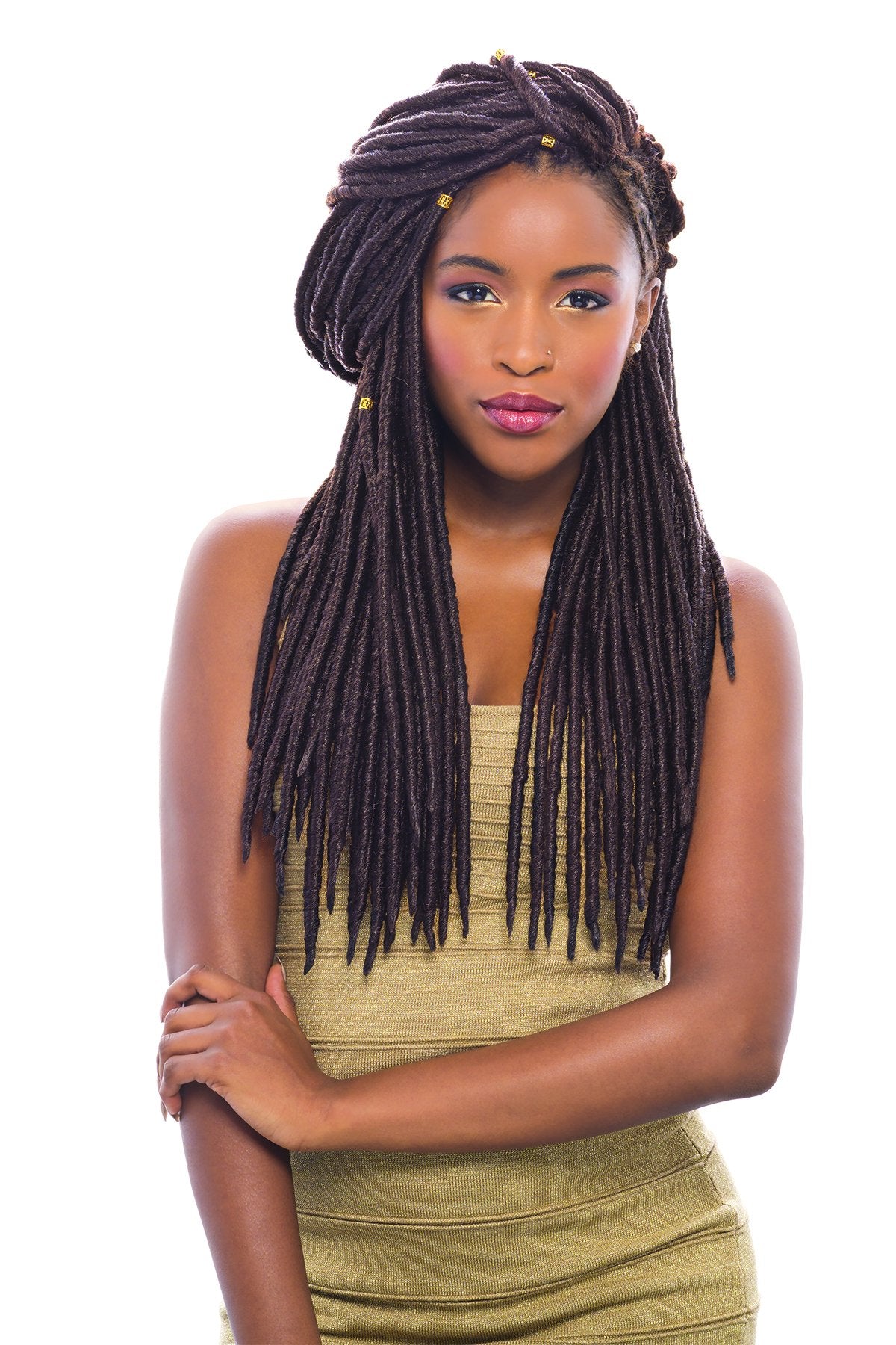 Janet Collection Synthetic Crochet Braiding Hair 2X MAMBO FAUX LOCS 18" (1B Off Black)