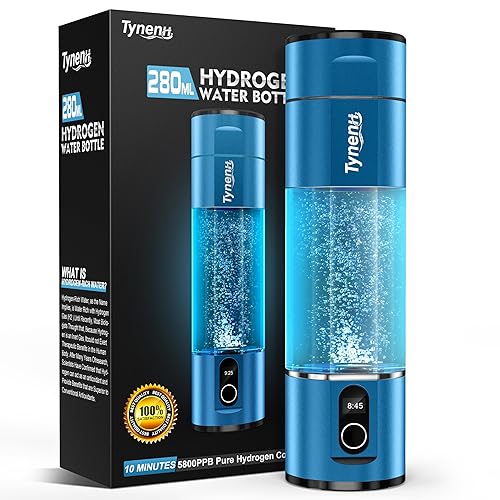 Portable Hydrogen Water Bottle Generator: 280ML Water lonizer Machine with 5800PPB+,SPE/PEM Technology,5/10min,Rechargeable Aquahealth Hydrogen