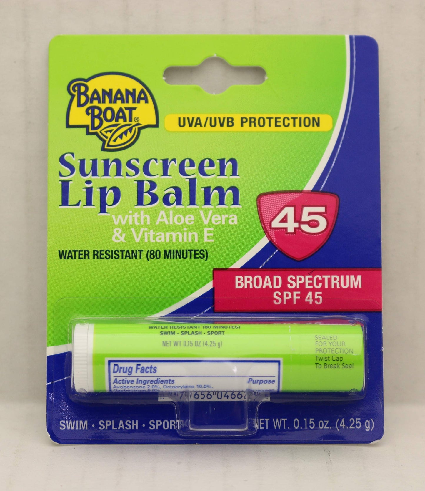 Banana Boat Aloe Vera Lip Balm SPF 45, 0.15 Ounce (10 Pieces) Beauty and Personal Care Banana Boat