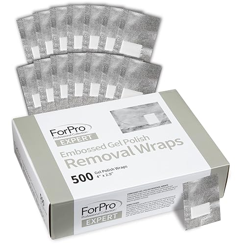 ForPro Professional Collection Expert Embossed Gel Polish Removal Wraps, Pre-Cut with Cotton Pad, Remove Gel Polish, Acrylics, & Nail Art, 4" L x 2.9"