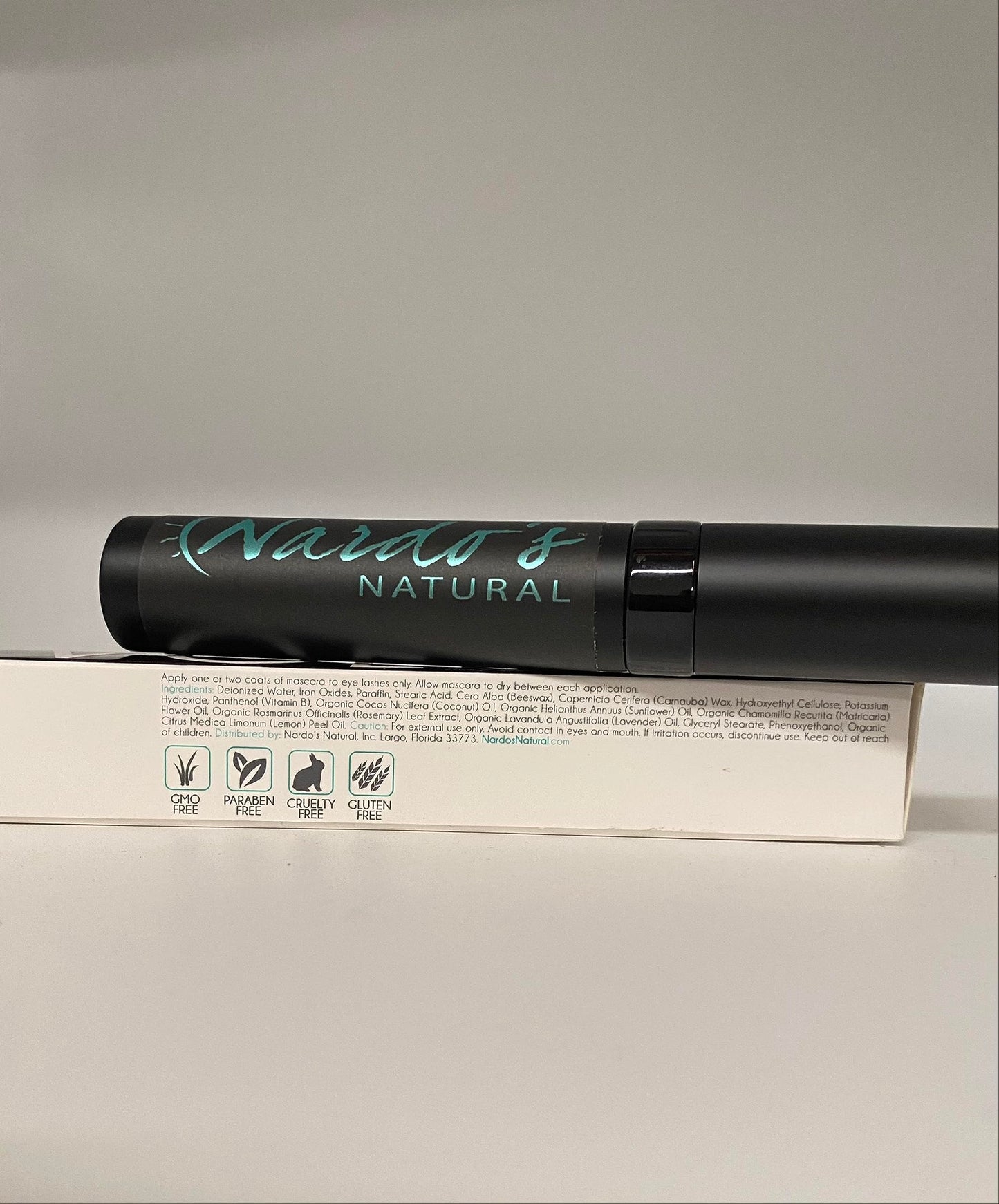 Nardo's Natural Black Mascara .25 Oz for Eye Makeup, Lash Voluminous, Long Lasting, Non-Clumping, Paraben Free, Vegan Formula (Pack of 1)