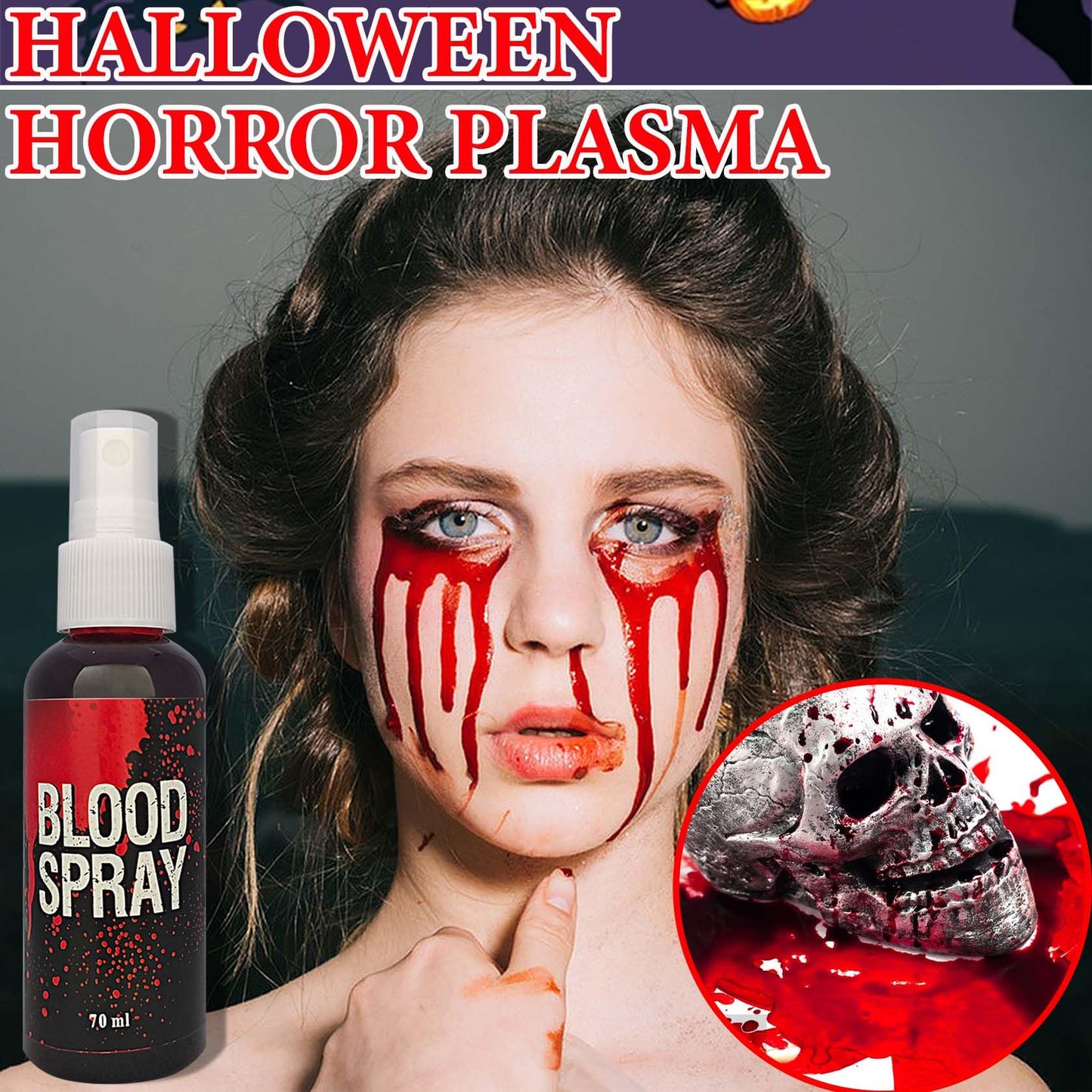Fusang 2 PCS Fake Blood Spray,Halloween Fake Blood Washable Realistic Special Effects Zombie Vampire Costume Makeup & Dress Up,SFX Makeup Fake Liquid