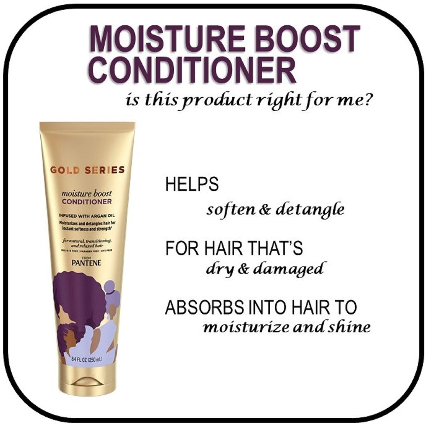 Pantene Shampoo and Sulfate Free Conditioner Kit, with Argan Oil, Pro-V Gold Series, for Natural and Curly Textured Hair, 16.9 fl oz, Kit Beauty and Personal Care Pantene