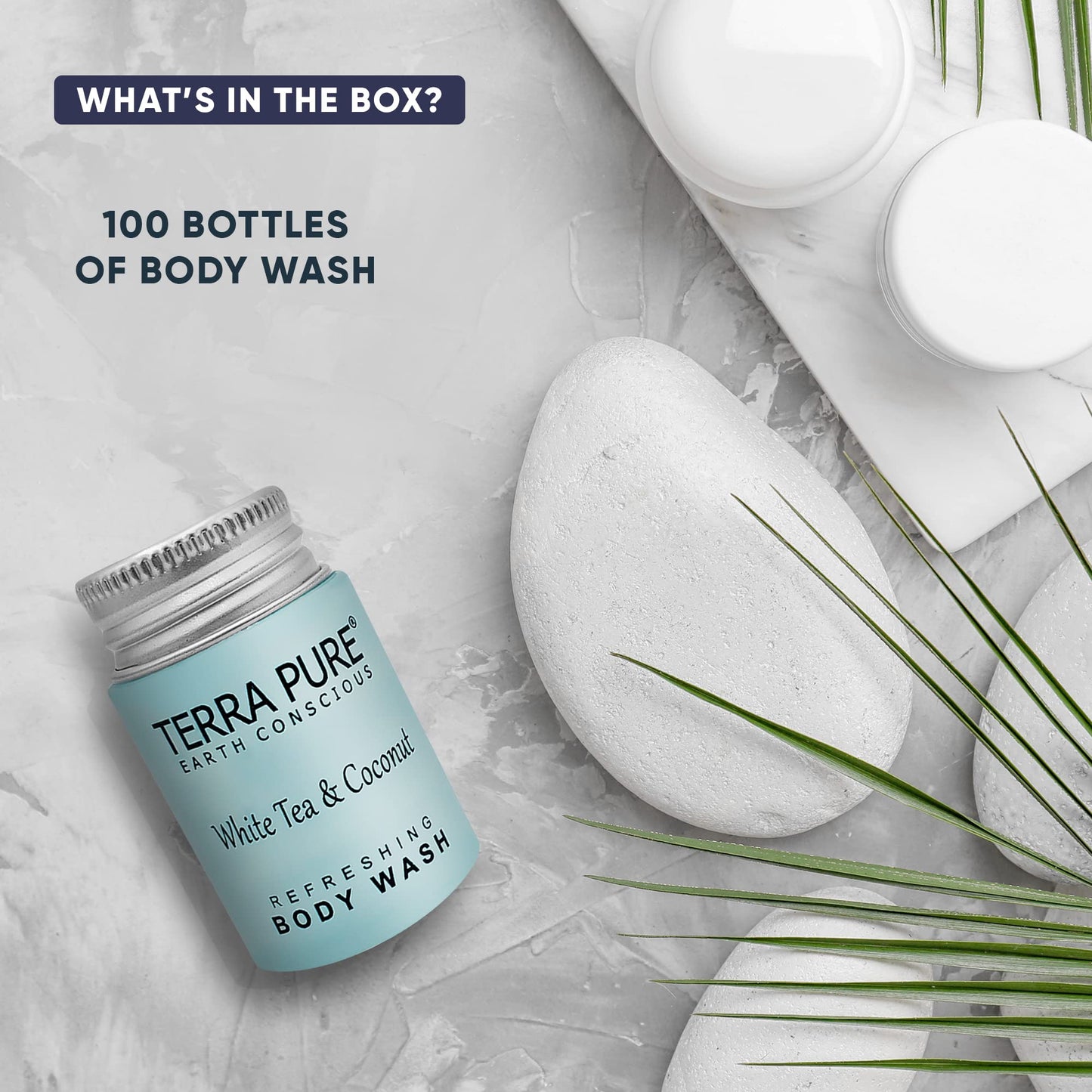 Terra Pure White Tea & Coconut Body Wash, Travel Size Hotel Amenities, 1 oz. (Case of 100)