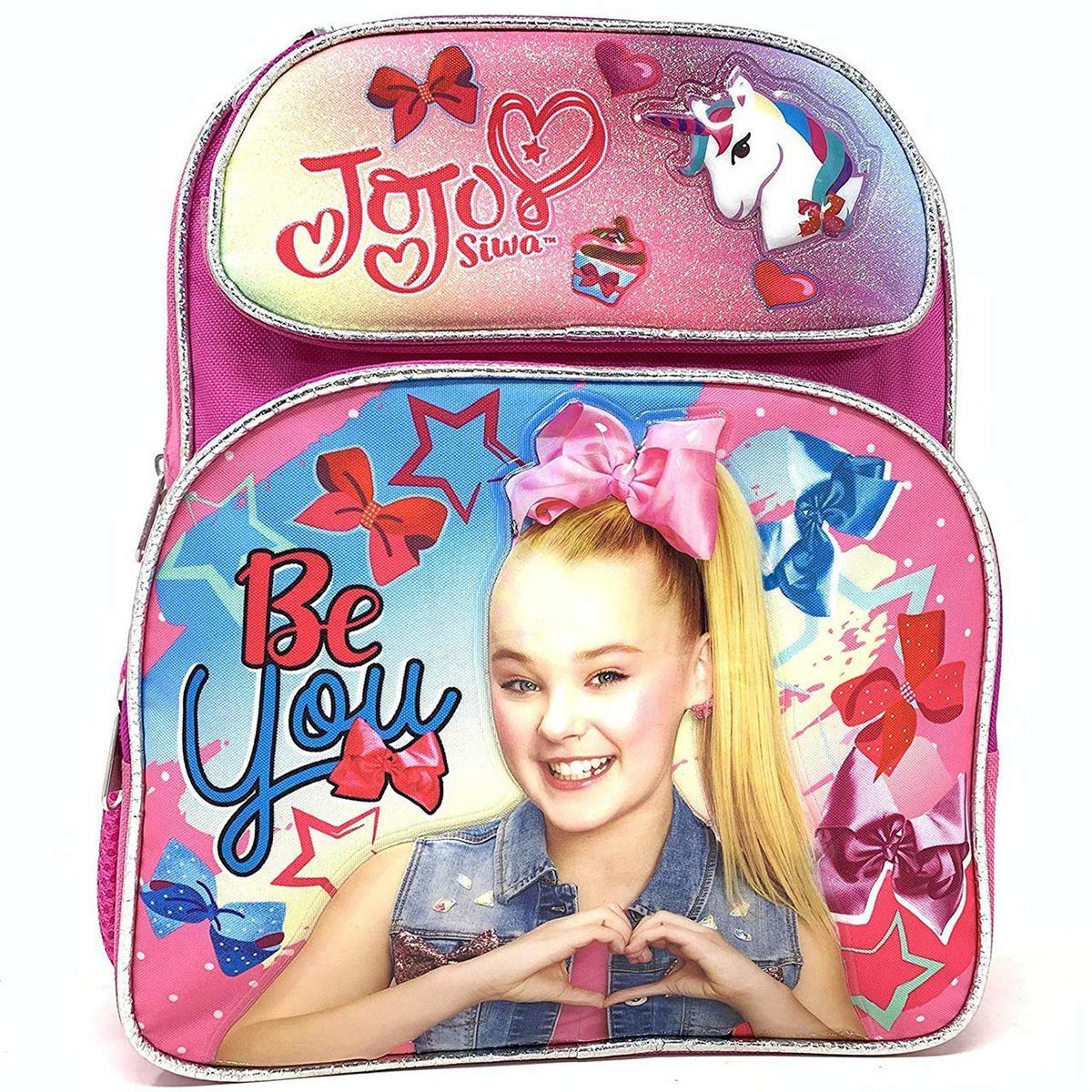 JOJO SIWA BOW & UNICORN 16" SCHOOL BACKPACK