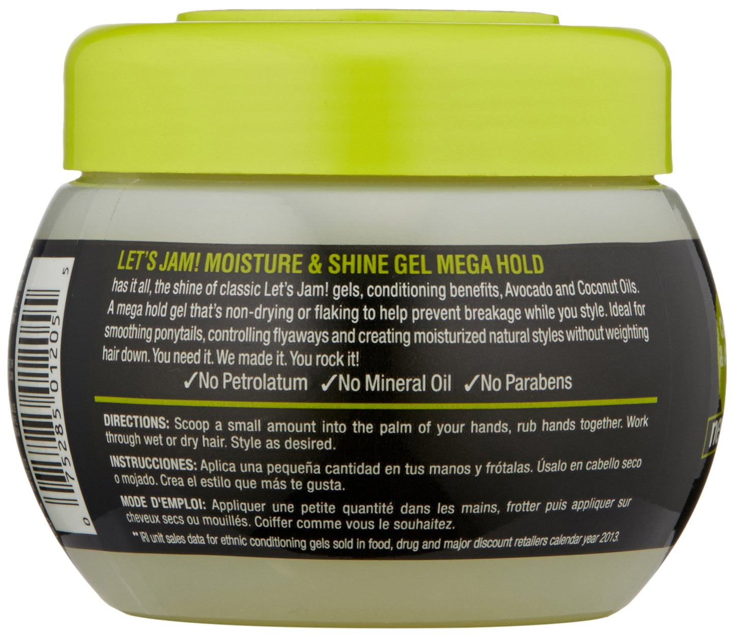 SoftSheen-Carson Let's Jam! Shining and Conditioning Gel by Dark and Lovely, Mega Hold, for all Hair Types, with Coconut Oil and Avocado Oil, No