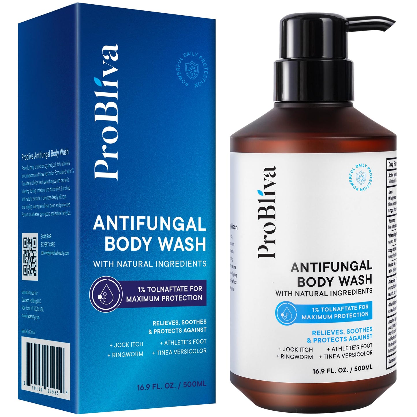 Antifungal Body Wash Treatment Soap - Antibacterial Wash for Jock Itch, Ringworm, Back Acne, Tinea & Foot Odor - Medicated Skin Relief Cleanser Gel Beauty and Personal Care ProBliva Default Title