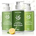 Shower Essentials Set for Men and Women, 3 Piece Shampoo Conditioner and Body Wash Set, 10 oz Bottles, Guest Bathroom Toiletries for Hotels